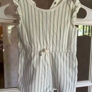 Pehr-  Green Striped Kids Romper 12-24months